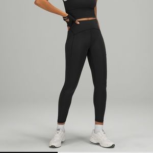 Lululemon Power Thru US 2 navy leggings with sides and back pocket